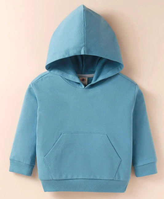 Zero Breezy Hood Teal Hoodie Soft & Cool Full-Sleeve Summer Essential for Boys