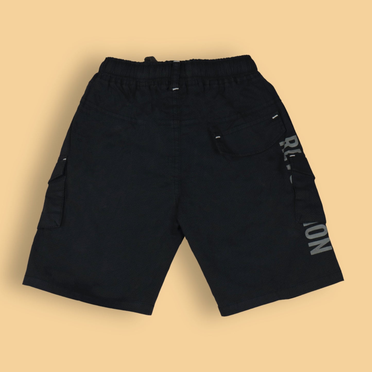Boys’ Teal Blue Cargo Shorts by OlioKids – Knee-Length Denim, 4-Pocket, Stylish Party & Outdoor Comfort
