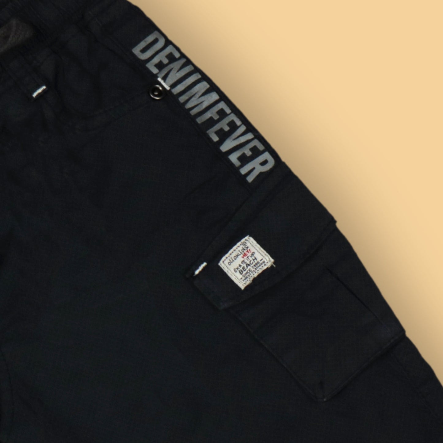 Boys’ Teal Blue Cargo Shorts by OlioKids – Knee-Length Denim, 4-Pocket, Stylish Party & Outdoor Comfort