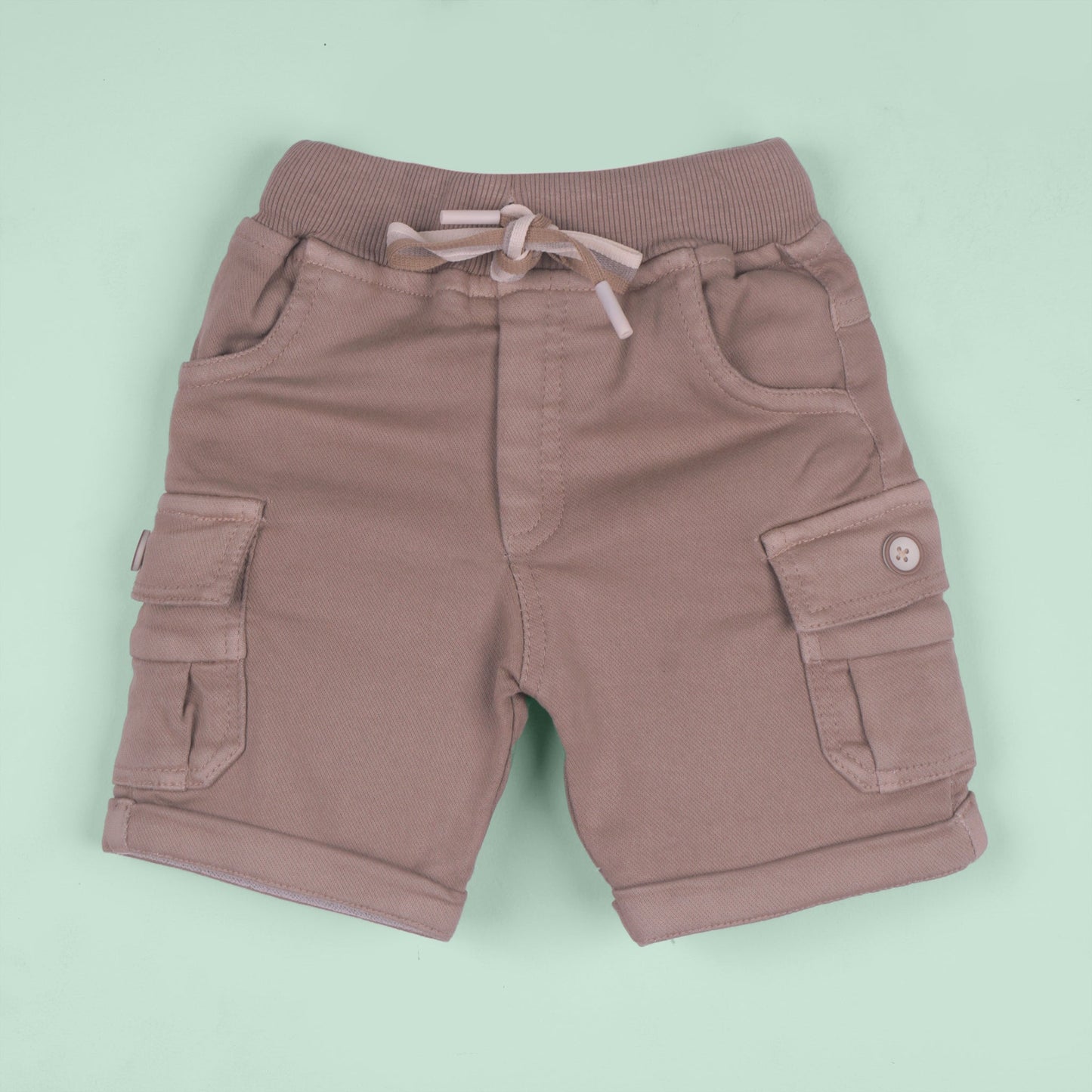 Breathable Comfort – Boys’ Teal Blue Cotton Knit Outfit with Capris