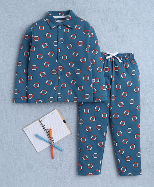 Stay snug all night in Bumzee’s teal cotton set—perfect for smart outdoor nights!
