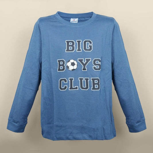 Join the Club! Ollypop Boys’ “Big Boys Club” Teal Blue Graphic Tee