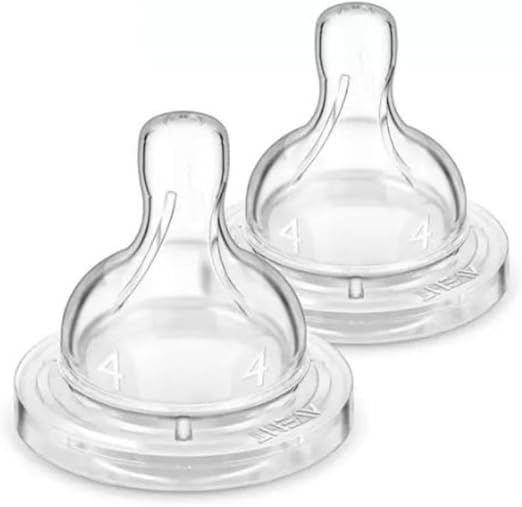 Philips AVENT SCY764/02 Airflex Teat – Stage 4 Fast Flow for 6+ Months (2-Pack) | Anti-Colic, BPA-Free, Breast-Like Comfort