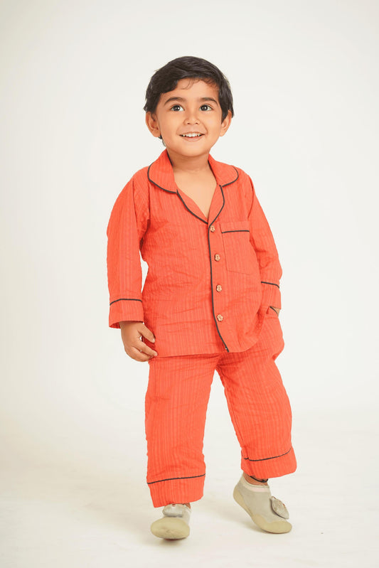 Boys' Seersucker 100% Super Soft Cotton Loungewear Set