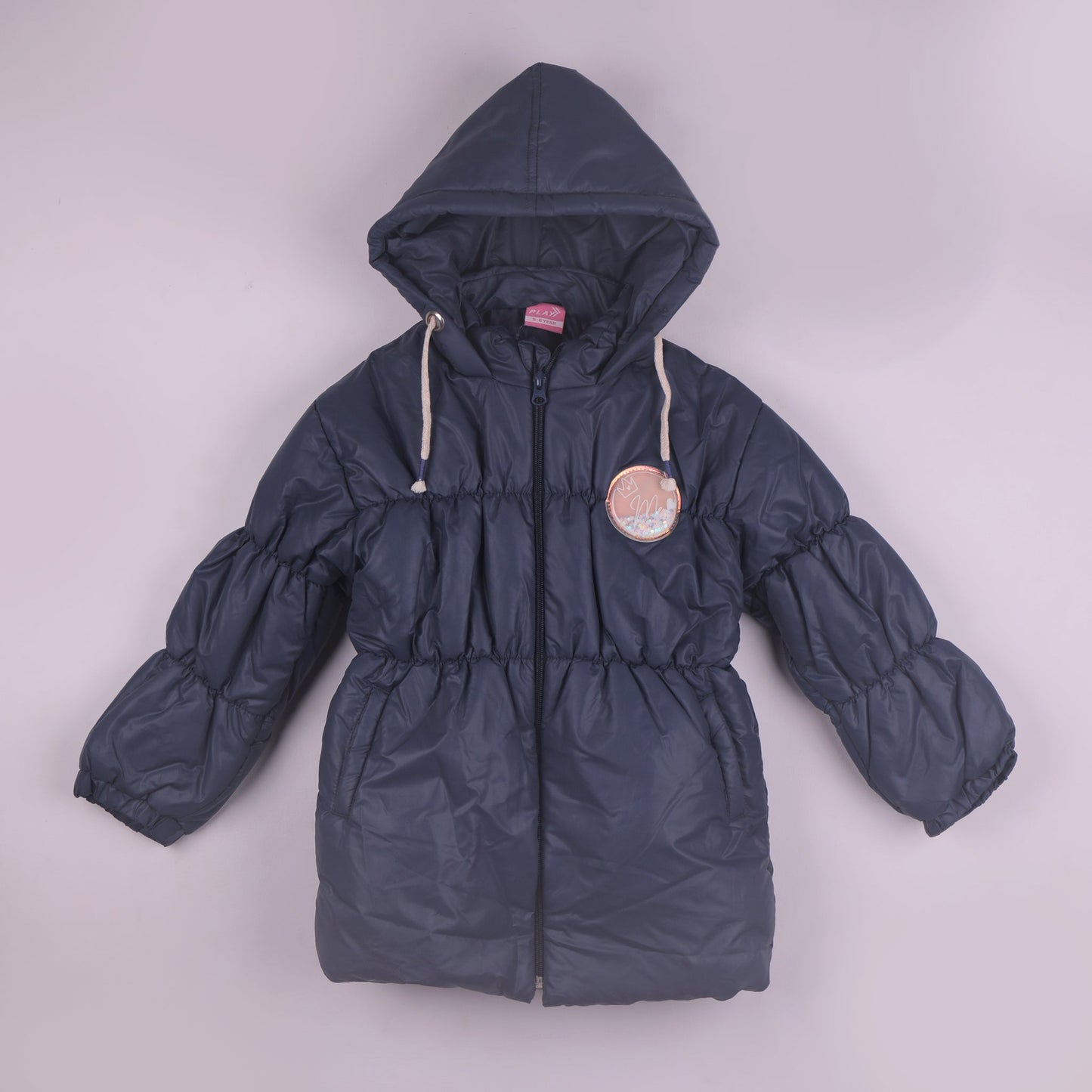 Smart & Stylish: Charcoal Grey Quilted Jacket for Girls | Little Kangaroos Winter Outdoor Essential