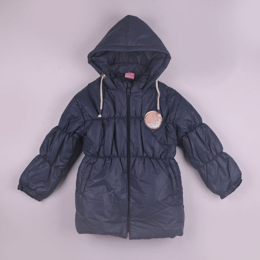Smart & Stylish: Charcoal Grey Quilted Jacket for Girls | Little Kangaroos Winter Outdoor Essential