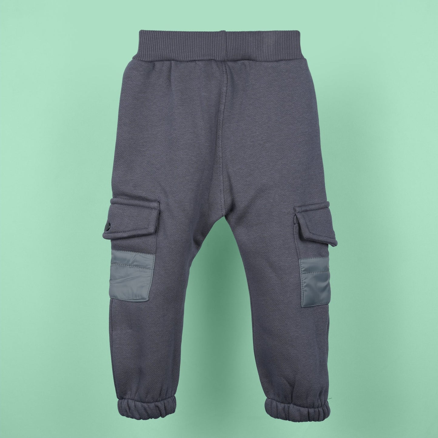 Baby Loon Boy's Warmth+ Charcoal Grey Cargo Pants (Applique)