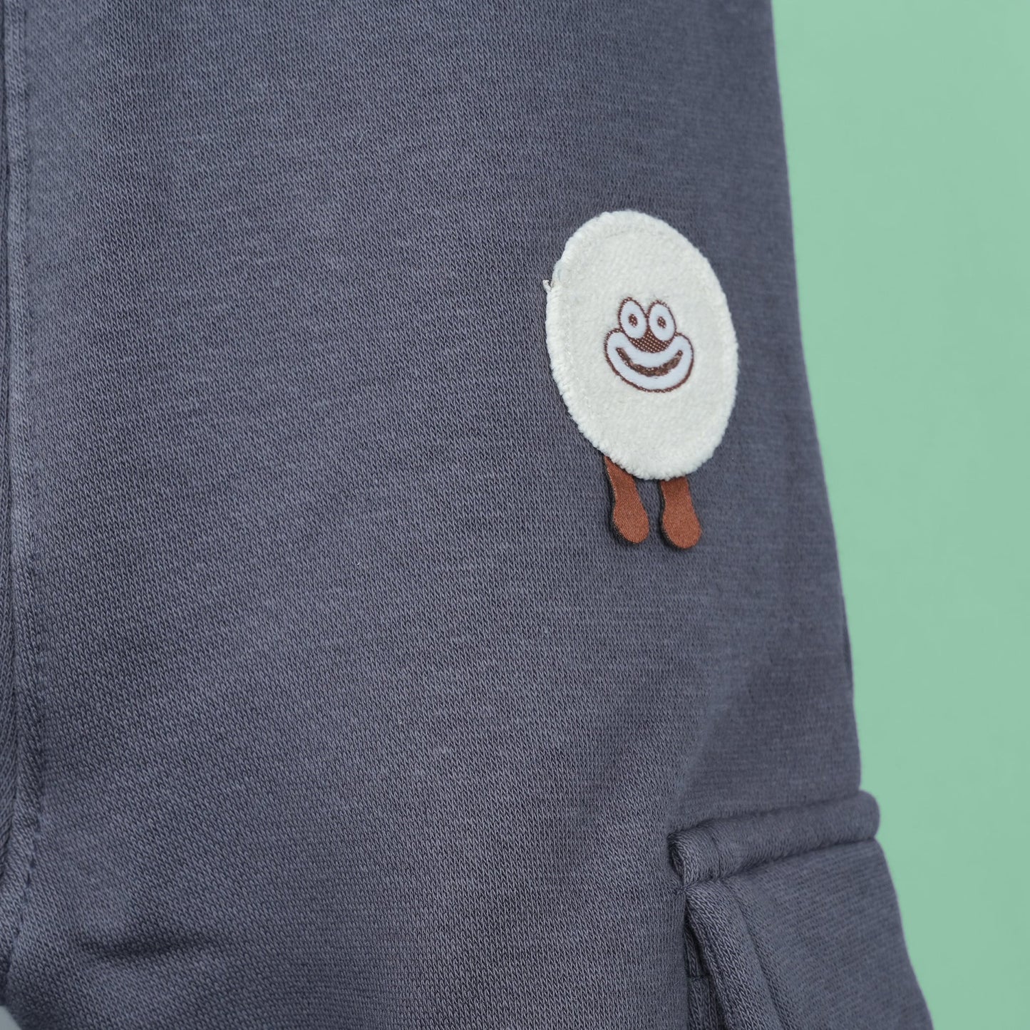 Baby Loon Boy's Warmth+ Charcoal Grey Cargo Pants (Applique)