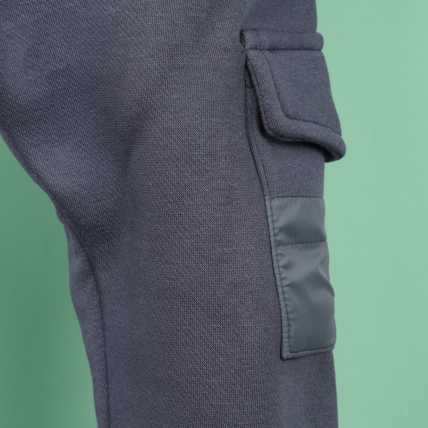 Baby Loon Boy's Warmth+ Charcoal Grey Cargo Pants (Applique)