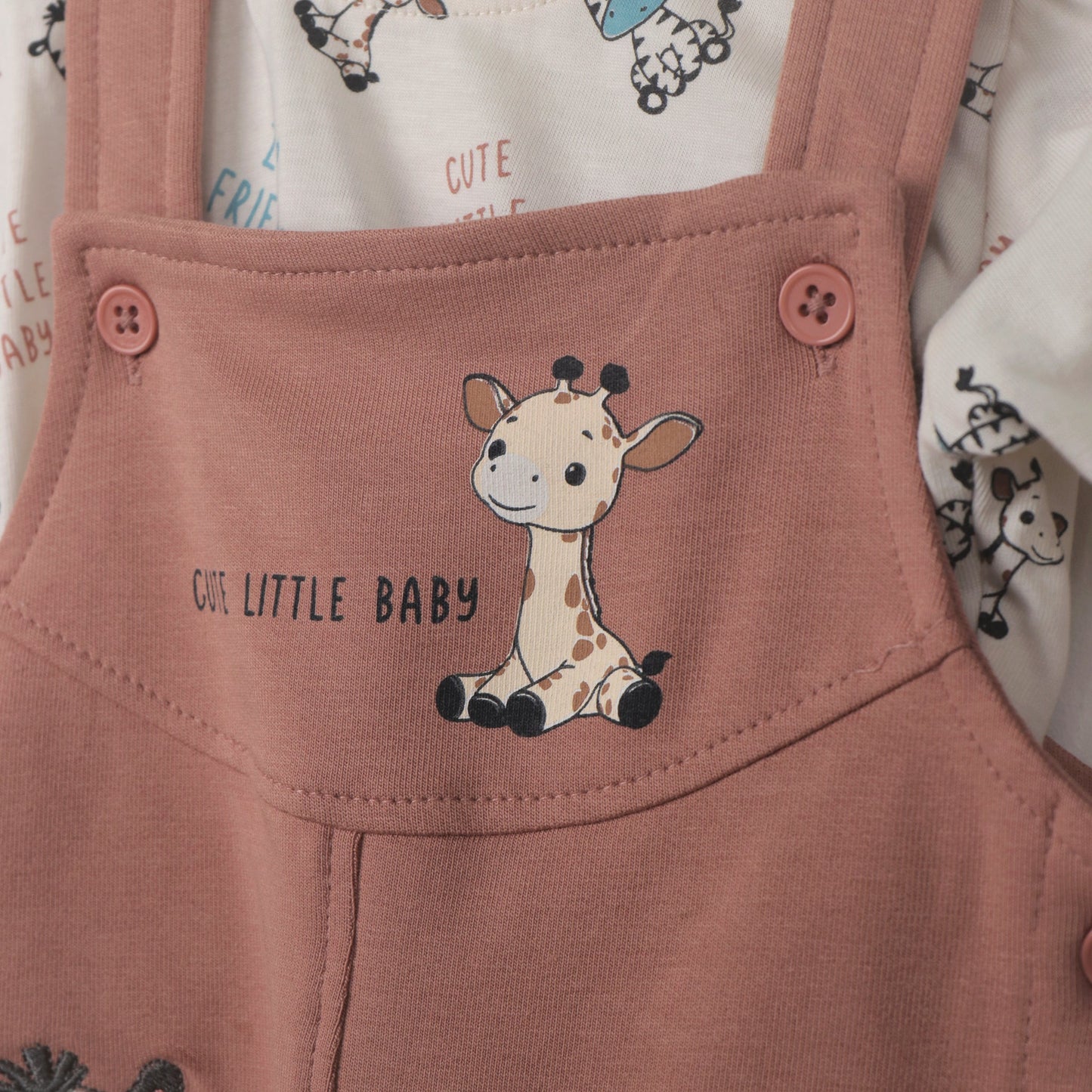 Cute Kittle Baby’s Adventure: Dark Peach Dungaree by Cucumber | Cozy Cotton for Winter & Monsoon
