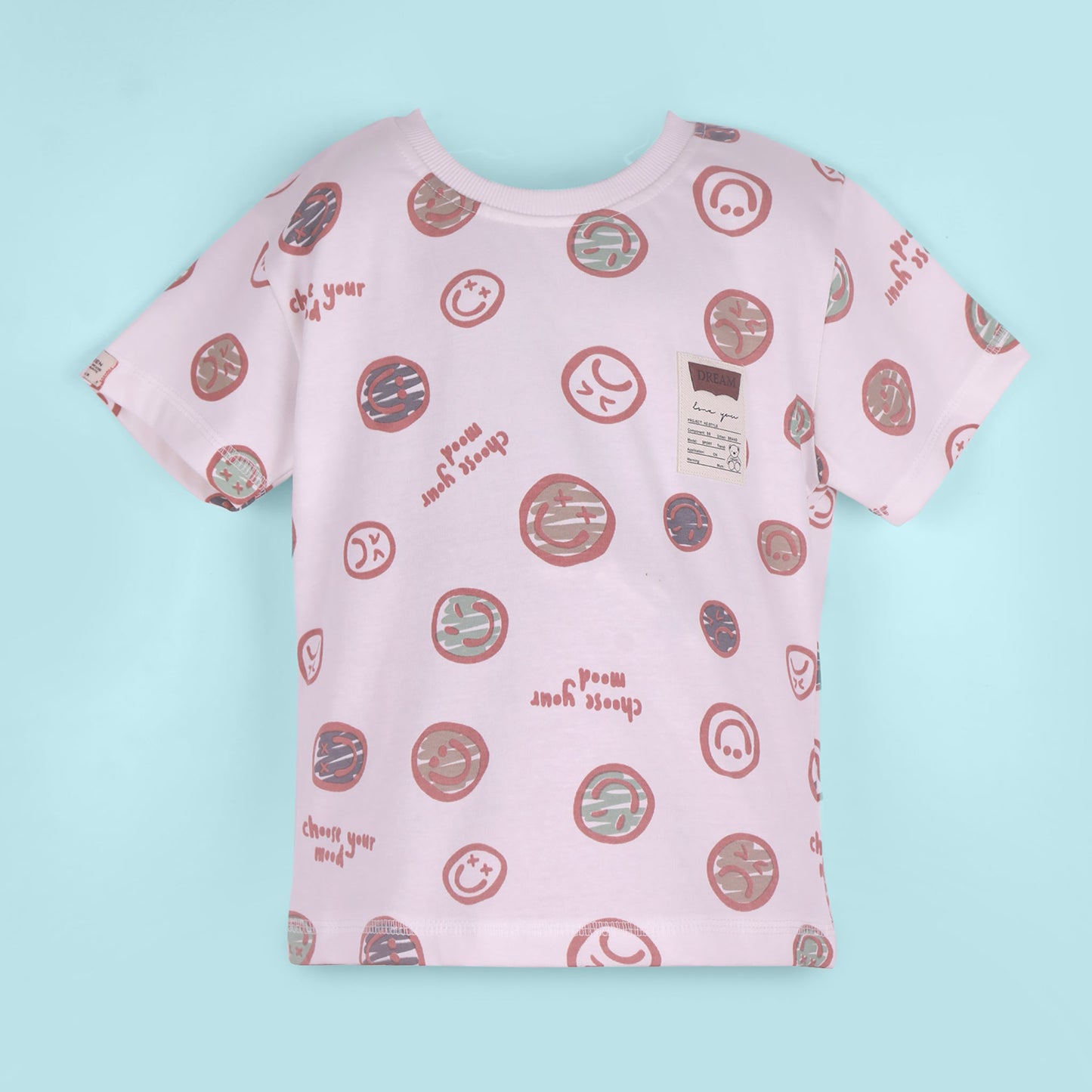 Playful Vibes – Boys’ Dark Peach All Over Print T-Shirt & Shorts