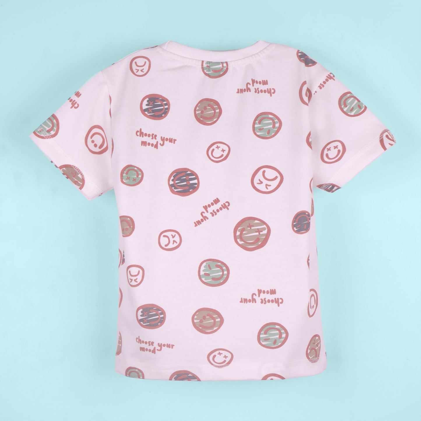 Playful Vibes – Boys’ Dark Peach All Over Print T-Shirt & Shorts