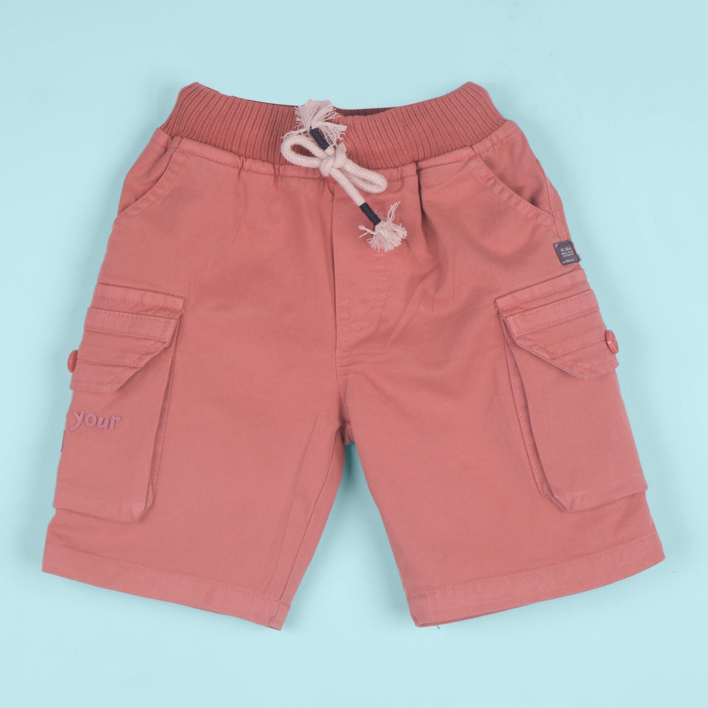 Playful Vibes – Boys’ Dark Peach All Over Print T-Shirt & Shorts