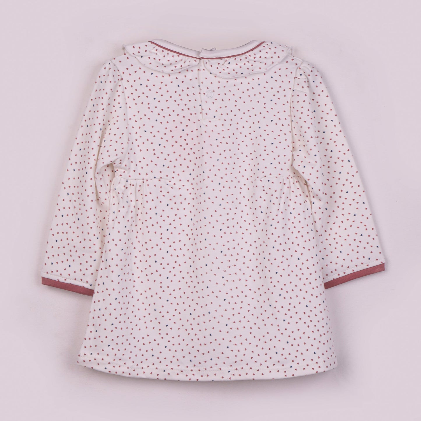 Cozy Dark Peach Top & Elastic Waist Pants – Girls’ Printed Cotton Set