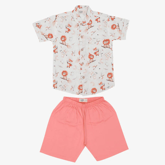 Dark Peach Breathable Mandarin Short Set