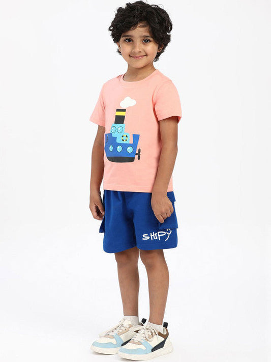 Shipy's Dark Peach Shorts Set