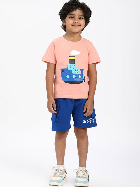 Shipy's Dark Peach Shorts Set