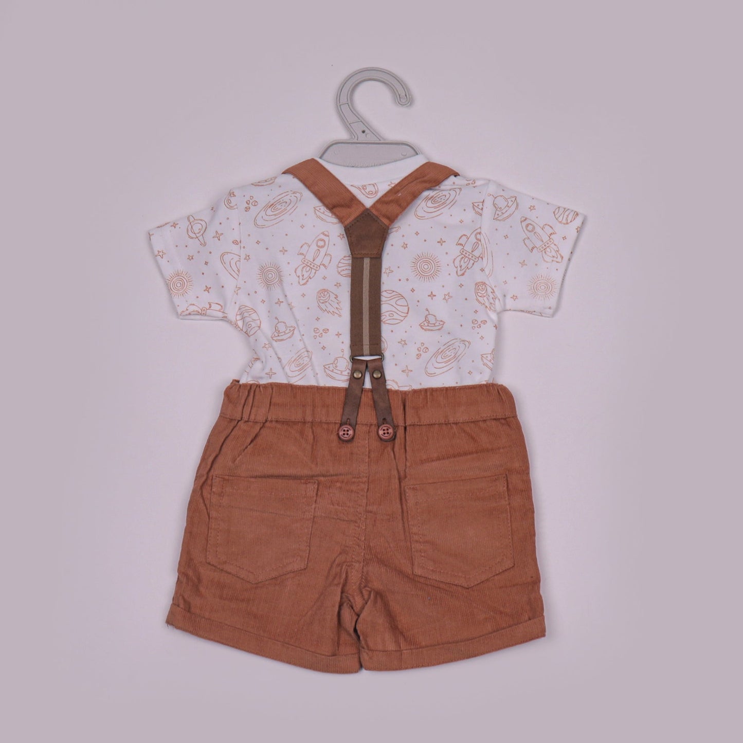Toffyhouse Cotton Dungaree Romper Set T-Shirt with Mid-Thigh Bodysuit
