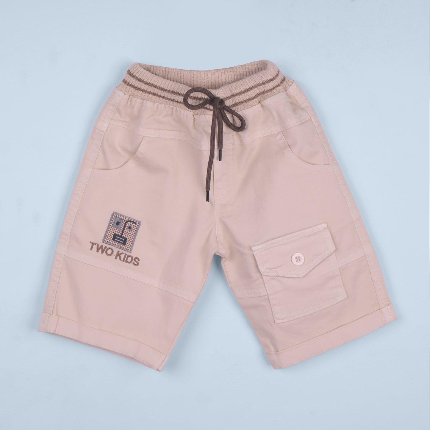 Everyday Cool – Boys’ Brown Cotton Blend Outfit with Denim Shorts