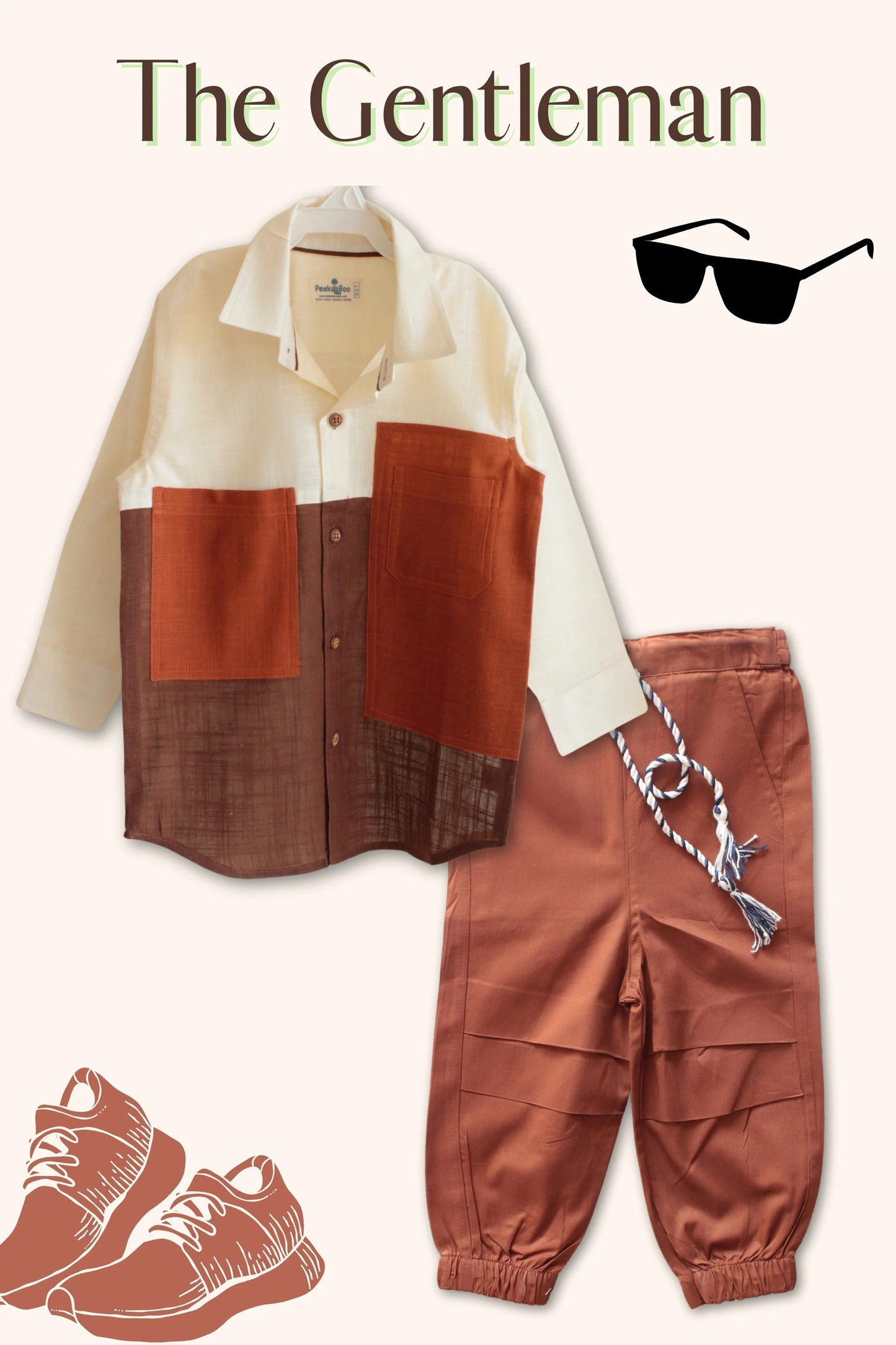 Smart Explorer – Boys’ Brown Full Sleeve Shirt & Jogger