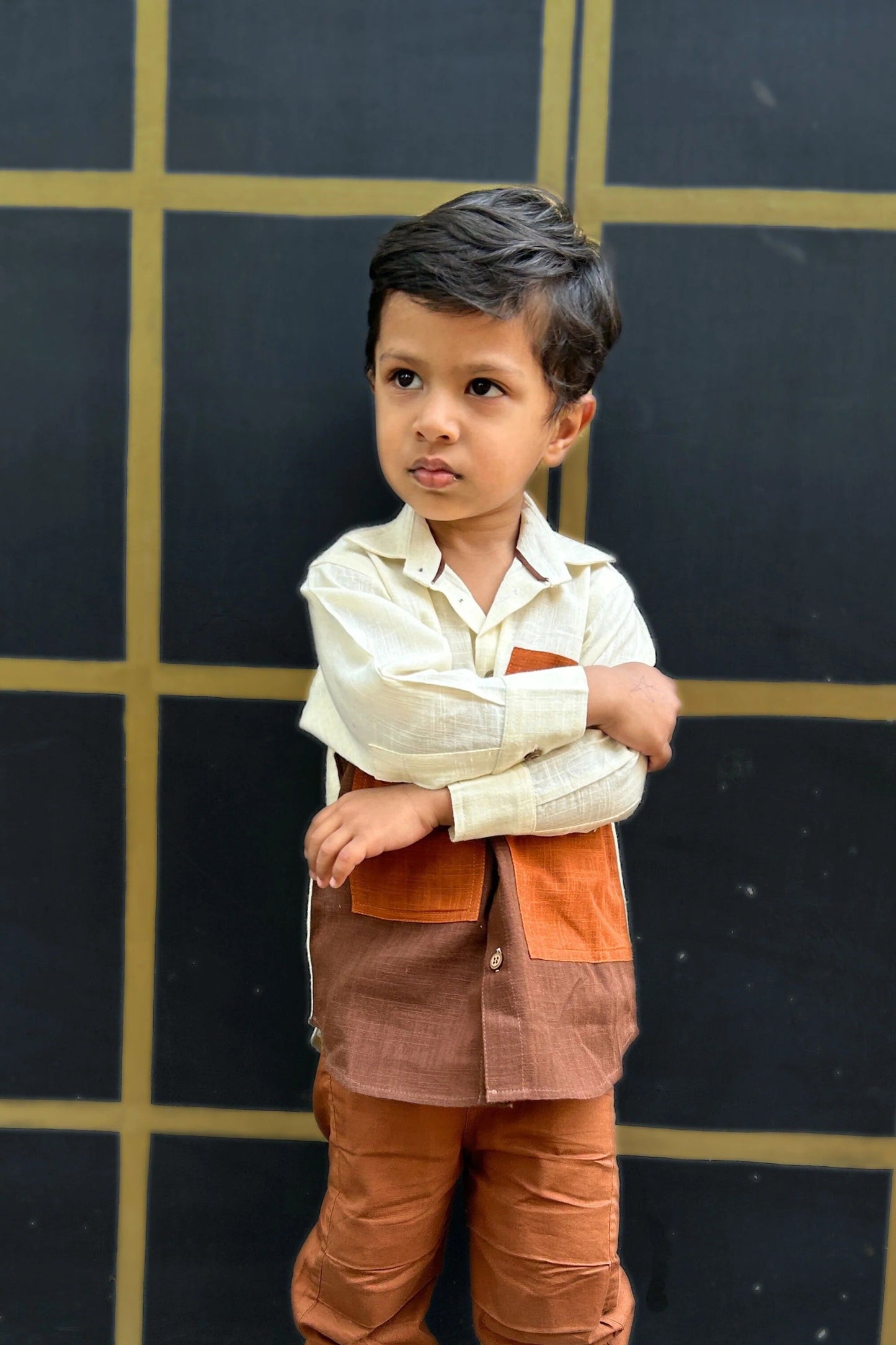 Smart Explorer – Boys’ Brown Full Sleeve Shirt & Jogger