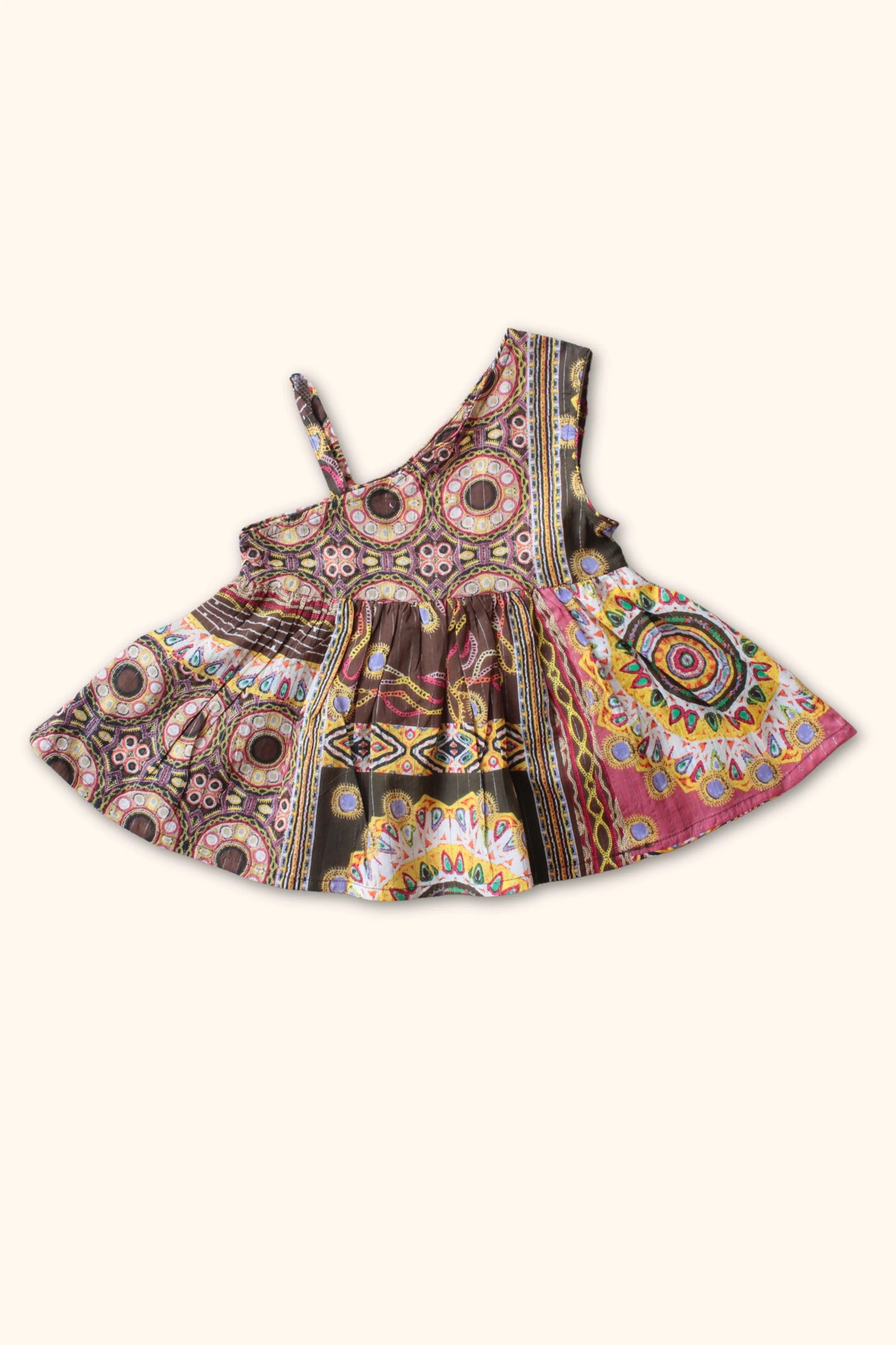 One-Shoulder Charm – Peekaboo Girls’ Ethnic Co-ord