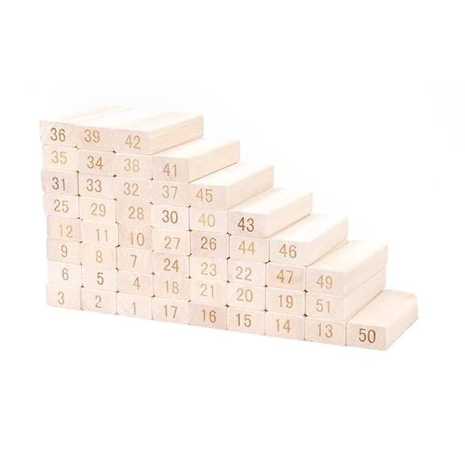 Tower Game – Wooden Number Blocks Stacking Fun for Kids & Adults – Indoor Board Play