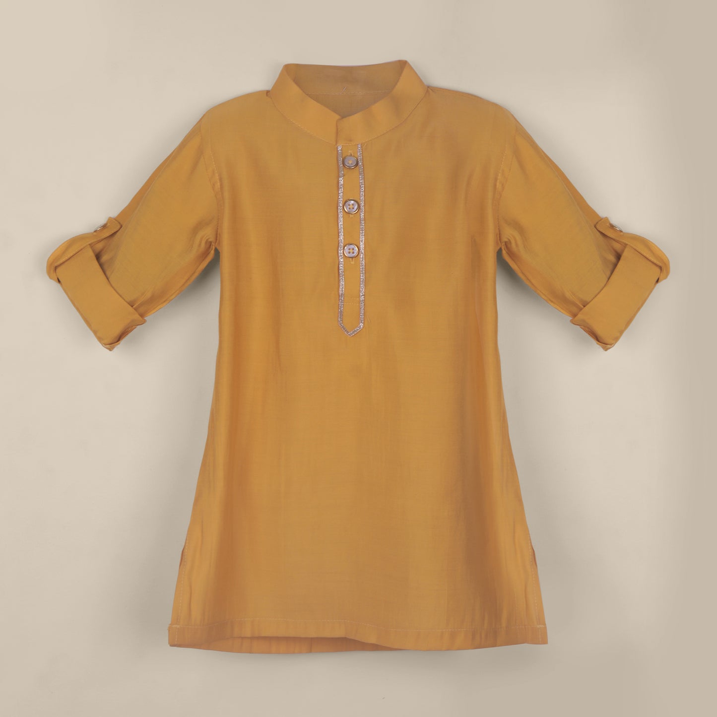 Dapper Look – Boys’ Kurta Pyjama with Khaaki Jacket