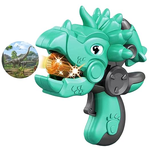 Dinosaur Projection Toy Gun for Kids Flashing Light and Sound Musical Pistol Gun for Girls & Boys Musical Toy Guns Birthday Return Gifts for Kids (Green)