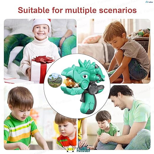 Dinosaur Projection Toy Gun for Kids Flashing Light and Sound Musical Pistol Gun for Girls & Boys Musical Toy Guns Birthday Return Gifts for Kids (Green)