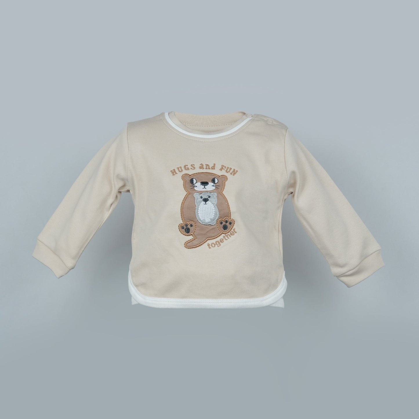 Hug & Play: Neo Nate Khaaki Light Cotton Blend T-Shirt with Joggers