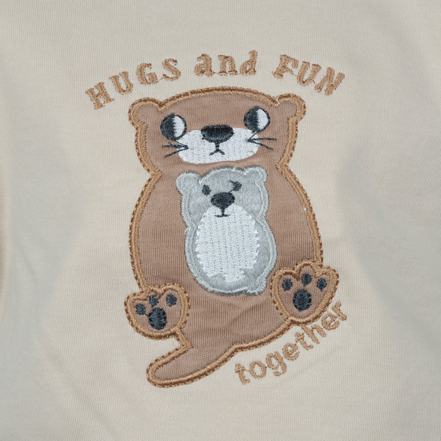 Hug & Play: Neo Nate Khaaki Light Cotton Blend T-Shirt with Joggers