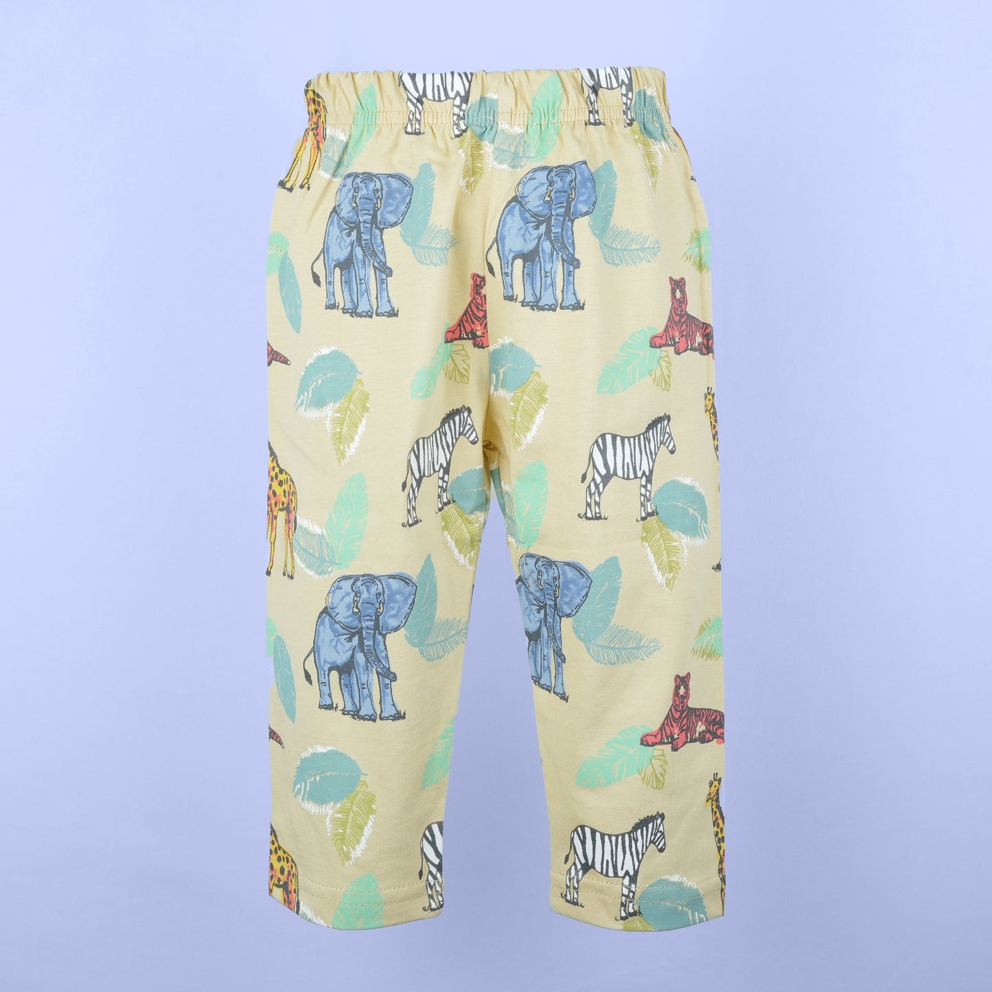 Cozy Nights: Khaaki Dark Cotton Pyjama Set for Girls