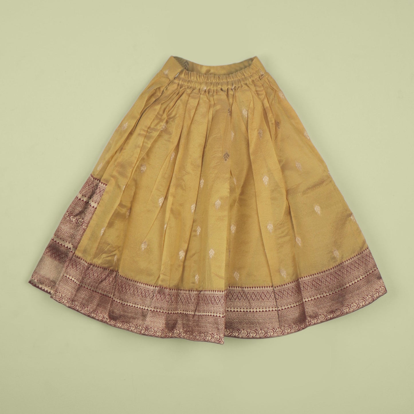 Dreamy Drizzles – Girls’ Khaki Festive Lehenga Choli