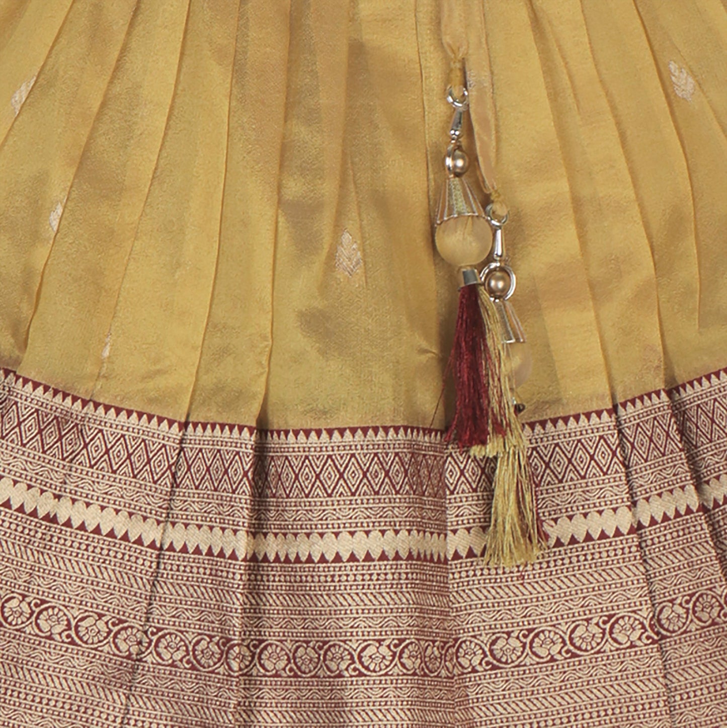 Dreamy Drizzles – Girls’ Khaki Festive Lehenga Choli