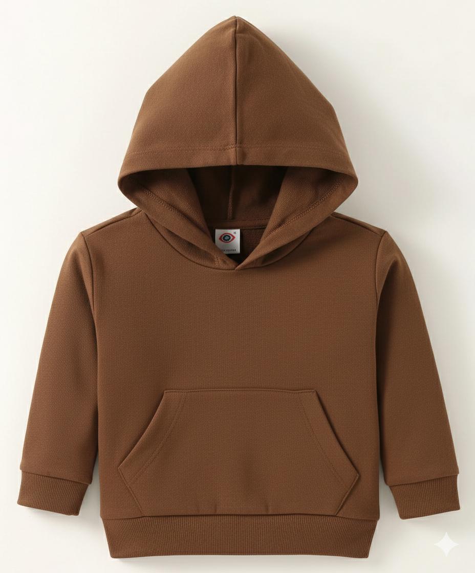 Camel Cozy: Zero Boys' Soft V-Neck Hooded Essential Sweatshirt with Dual Pockets