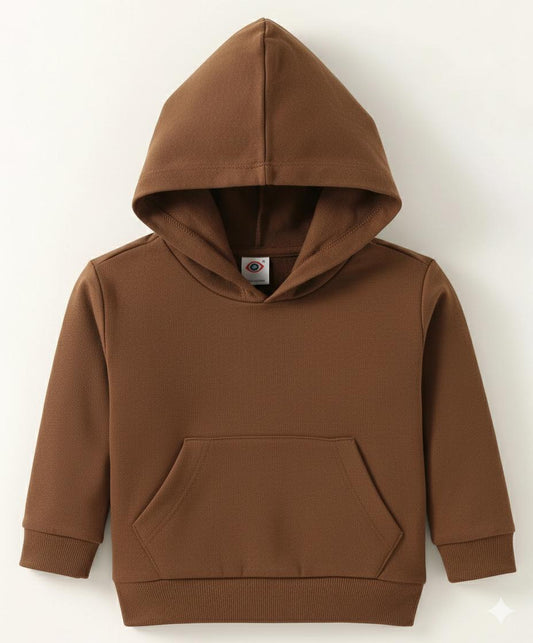 Camel Cozy: Zero Boys' Soft V-Neck Hooded Essential Sweatshirt with Dual Pockets
