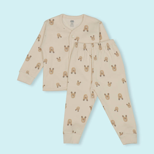 Cozy Critter Camel: Pink Rabbit Unisex Winter Pyjama Set
