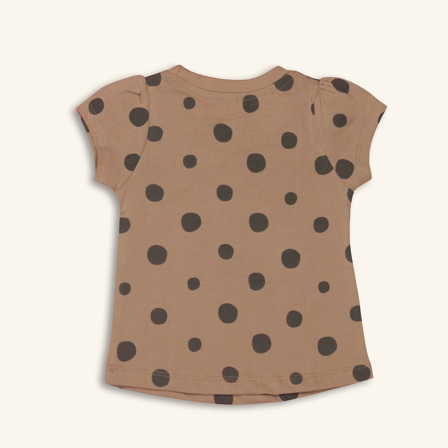 Pink Rabbit Girls Camel Printed Cotton Cap Sleeve T-shirt