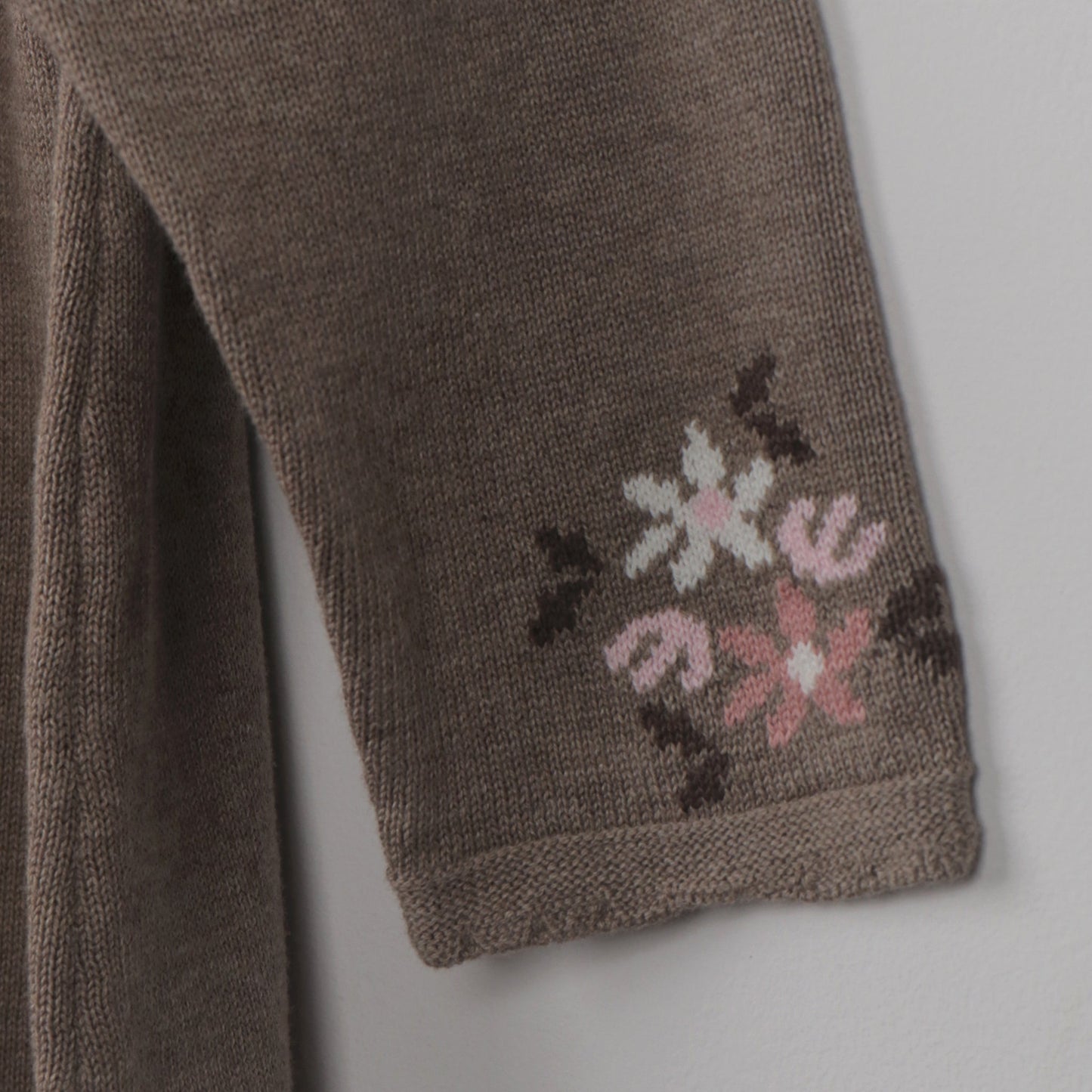 Toffyhouse Camel Cotton Knit Winter Frock with Full Sleeves & Back Button – Includes Socks