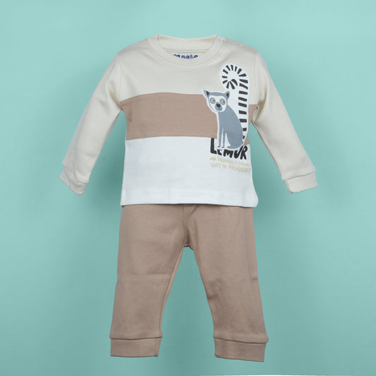 Soft Safari – Neo Nate Boys’ Full Sleeve Cotton Outfit in Camel