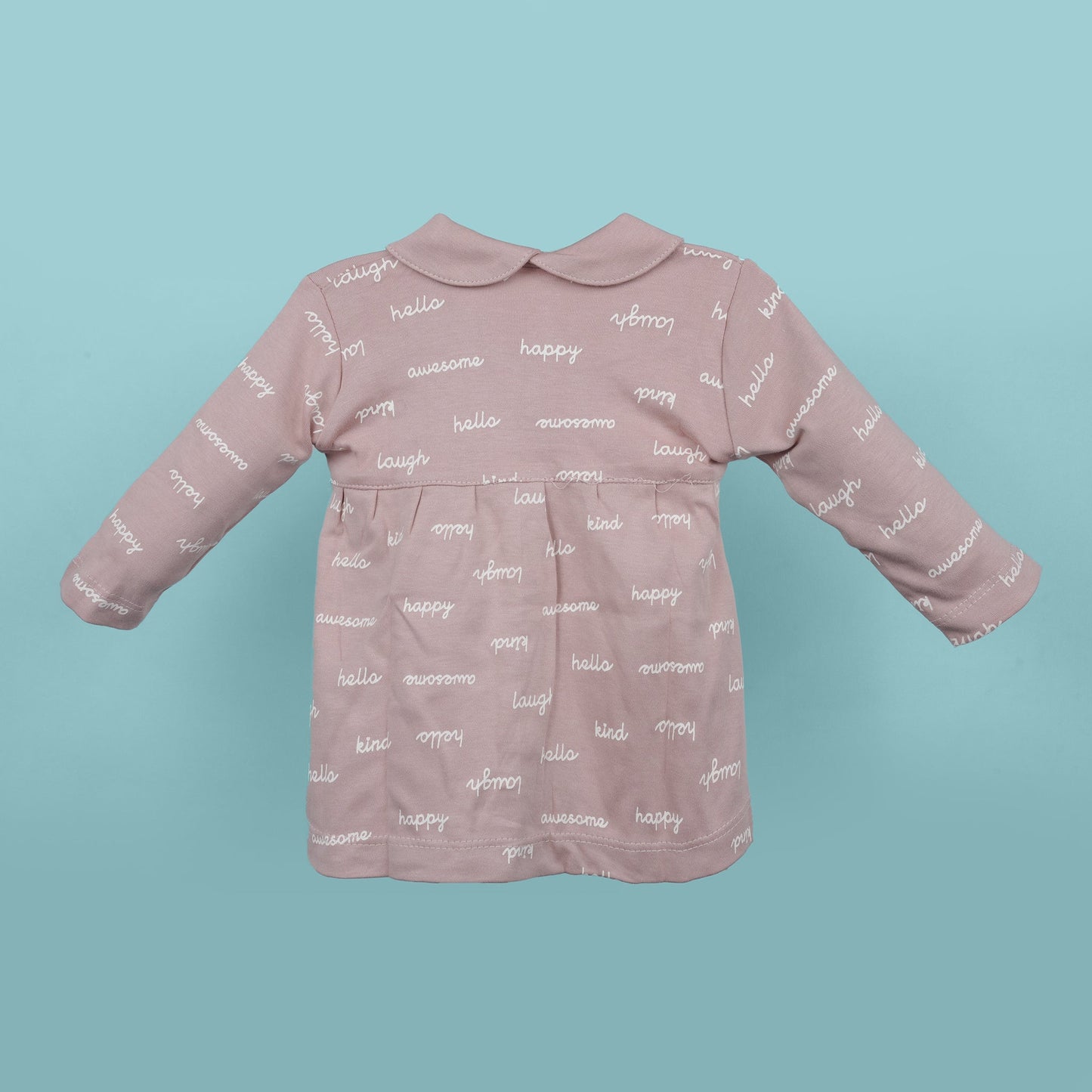 Pink Rabbit Girl's Camel Peter Pan Collar Frock