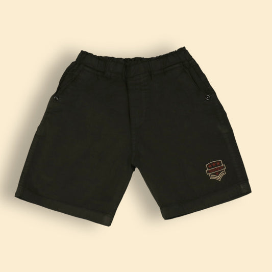 Oliokids Boys’ Essential Coffee Brown Shorts – Knee Length, Cotton Rib Fabric, Easy Slip-On with 3 Handy Pockets