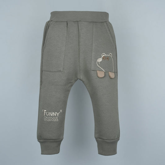 Baby Loon Boy's Comfort+ Embroidered Track Pant (Coffee Brown)
