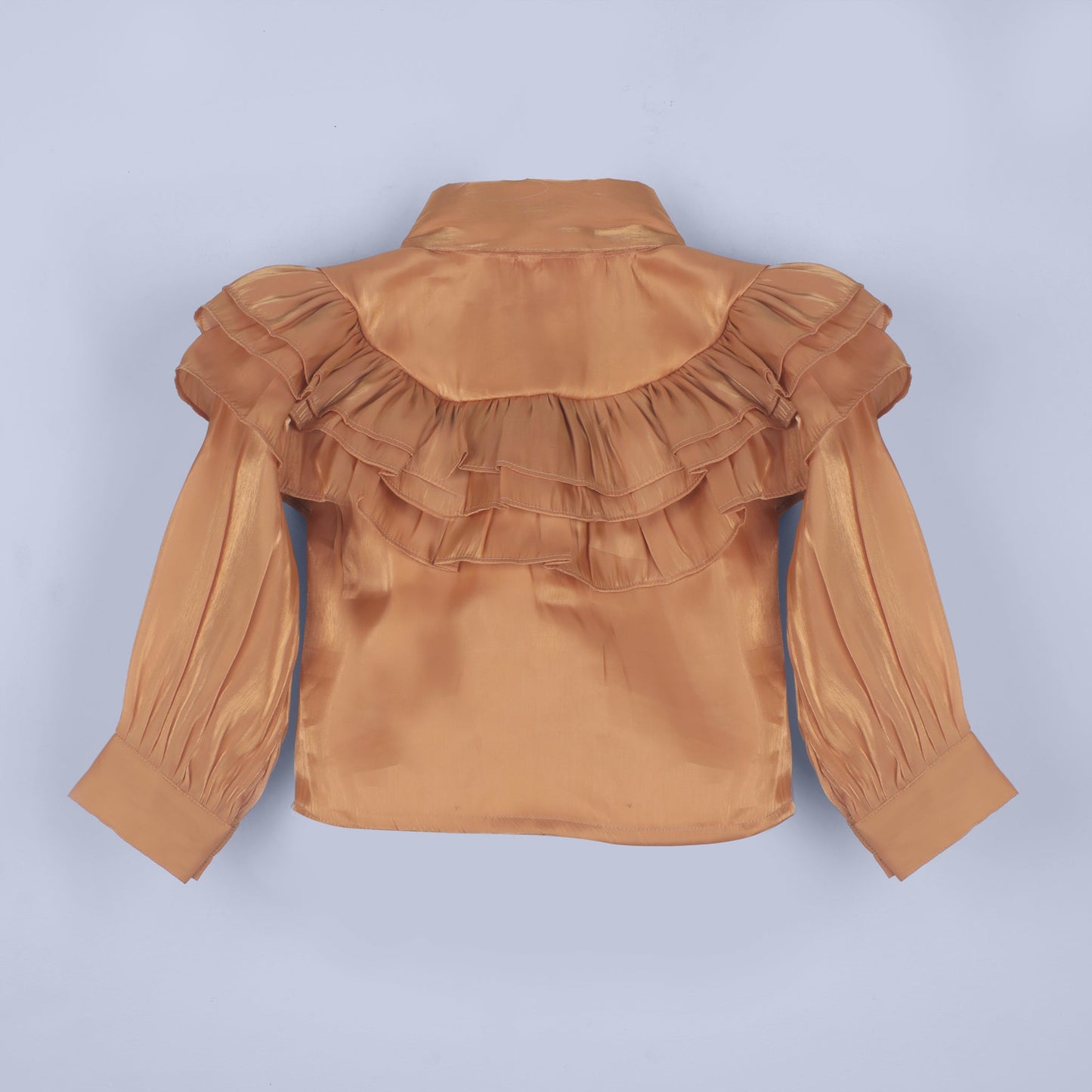 Delicate Charm – Girls’ Skin Beaded Top with Flared Skirt