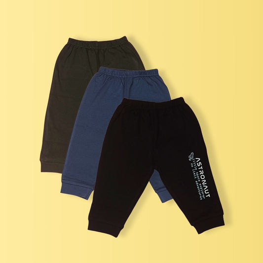 Boys' Triple Cotton Leggings Set – Dark Green, Navy Blue, and Black Colors for Everyday Comfort