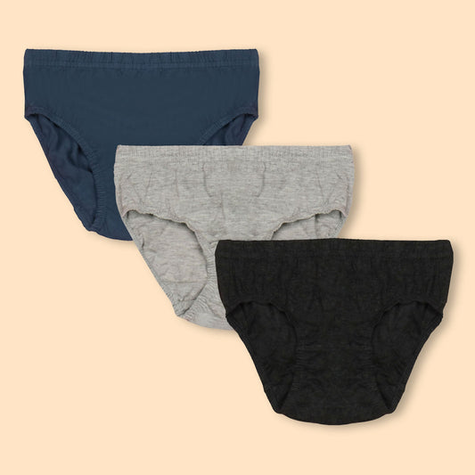 Body Care Boys Cotton Blend Briefs - Soft, Elasticated Pull-On 3-Pack - All-Season Essentials