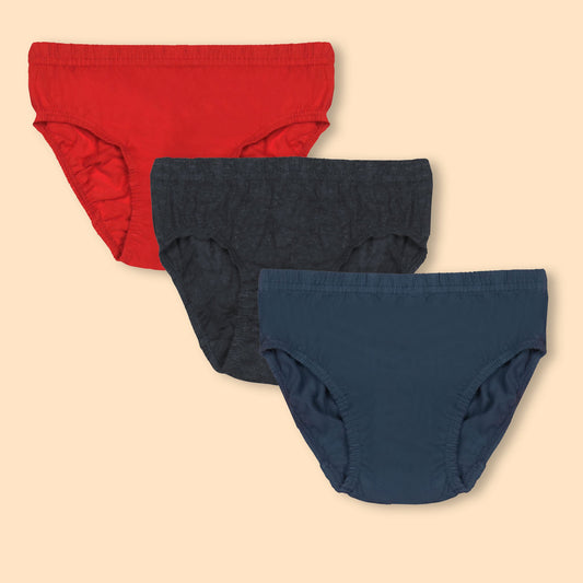 Body Care Boys Cotton Blend Briefs - Soft, Elasticated Pull-On 3-Pack - All-Season Essentials
