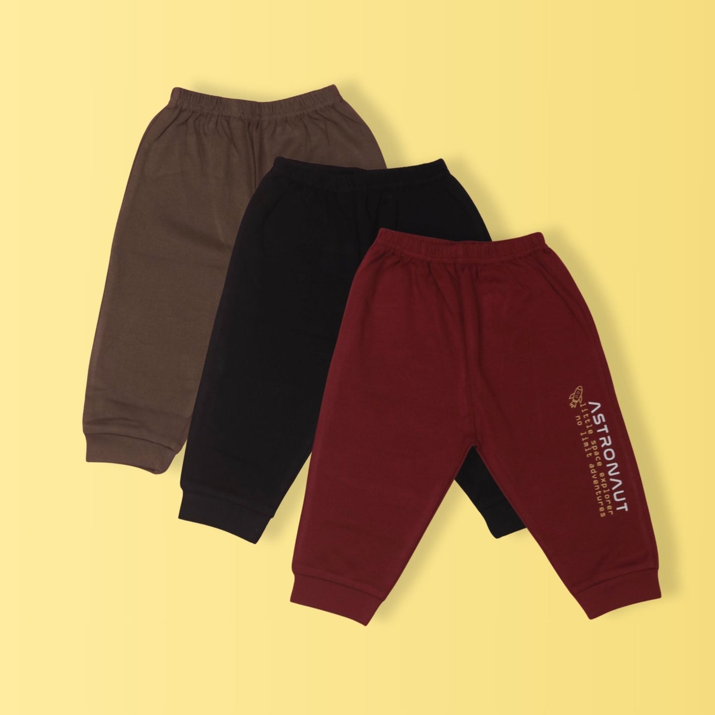 Boys' Triple Cotton Leggings Set – Red, Blue, and Brown Colors for Everyday Comfort