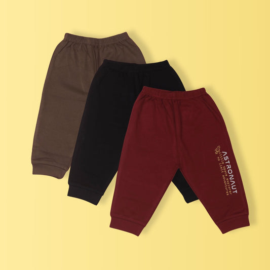 Boys' Triple Cotton Leggings Set – Red, Blue, and Brown Colors for Everyday Comfort